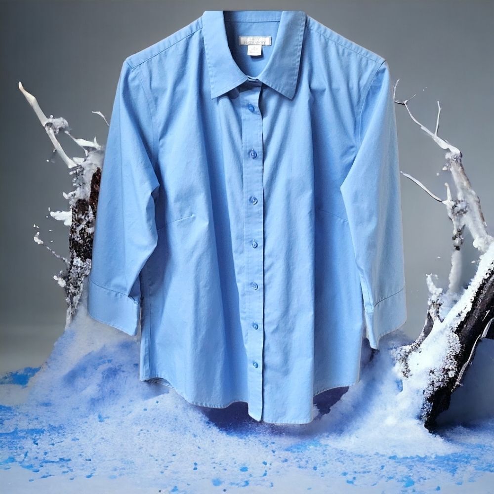 LADY HATHAWAY Perrywinkle blue 3/4 Sleeve New  Shirt